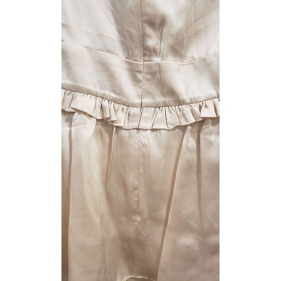 AMANDA UPRICHARD 100% Silk Champagne Tiered Sleeveless Dress Size‎ Large NWT - Picture 7 of 10